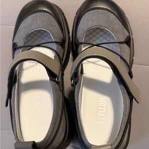 Women's Gray and Black Sneakers